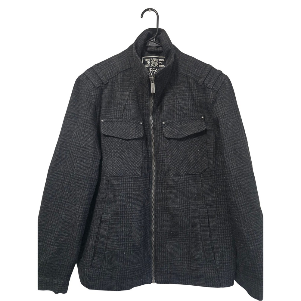 Buffalo David Bitton Outerwear Mens Glen Plaid Full Zip Jacket Size Medium EUC